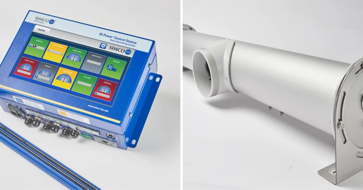 Side-by-side view of a control station and blow-off tube