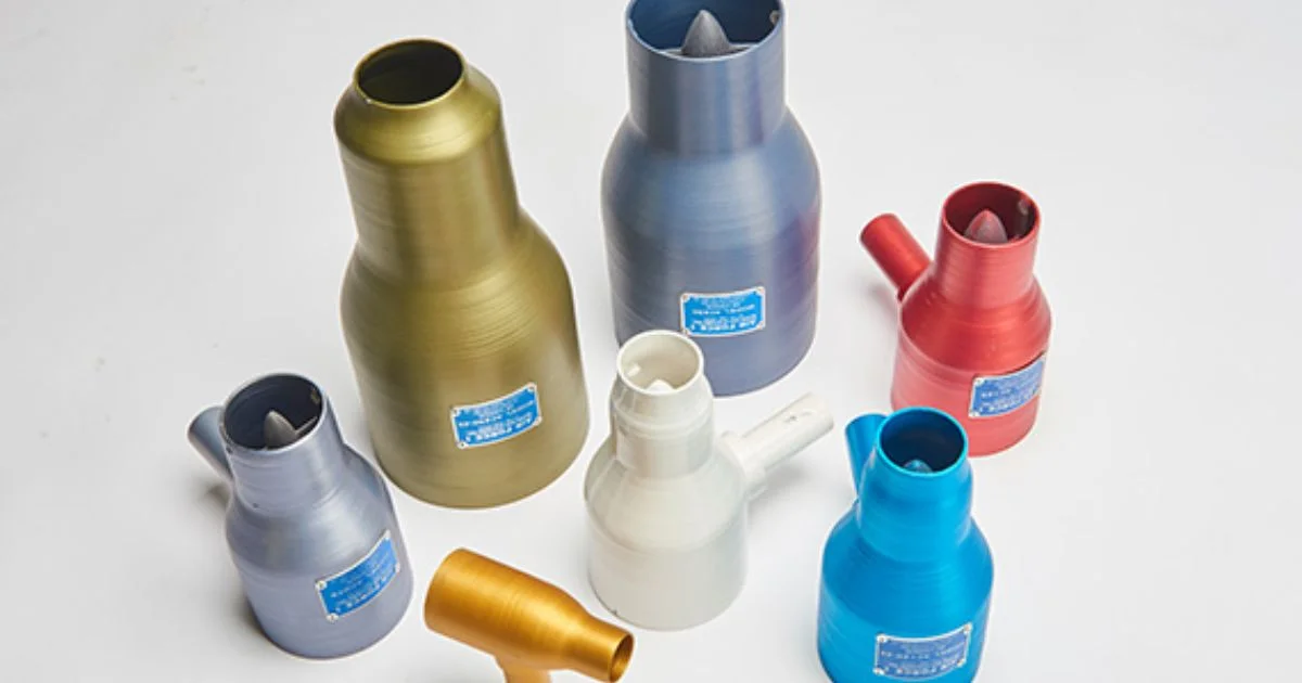 Assorted blow-off nozzles designed for industrial drying applications.
