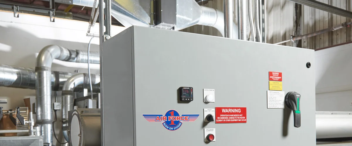 Control panel for heated blow-off unit