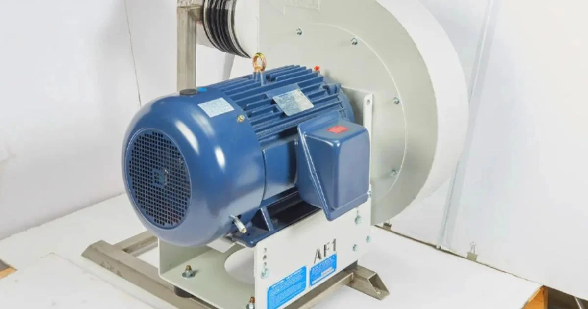 Heated industrial blow-off fan system unit